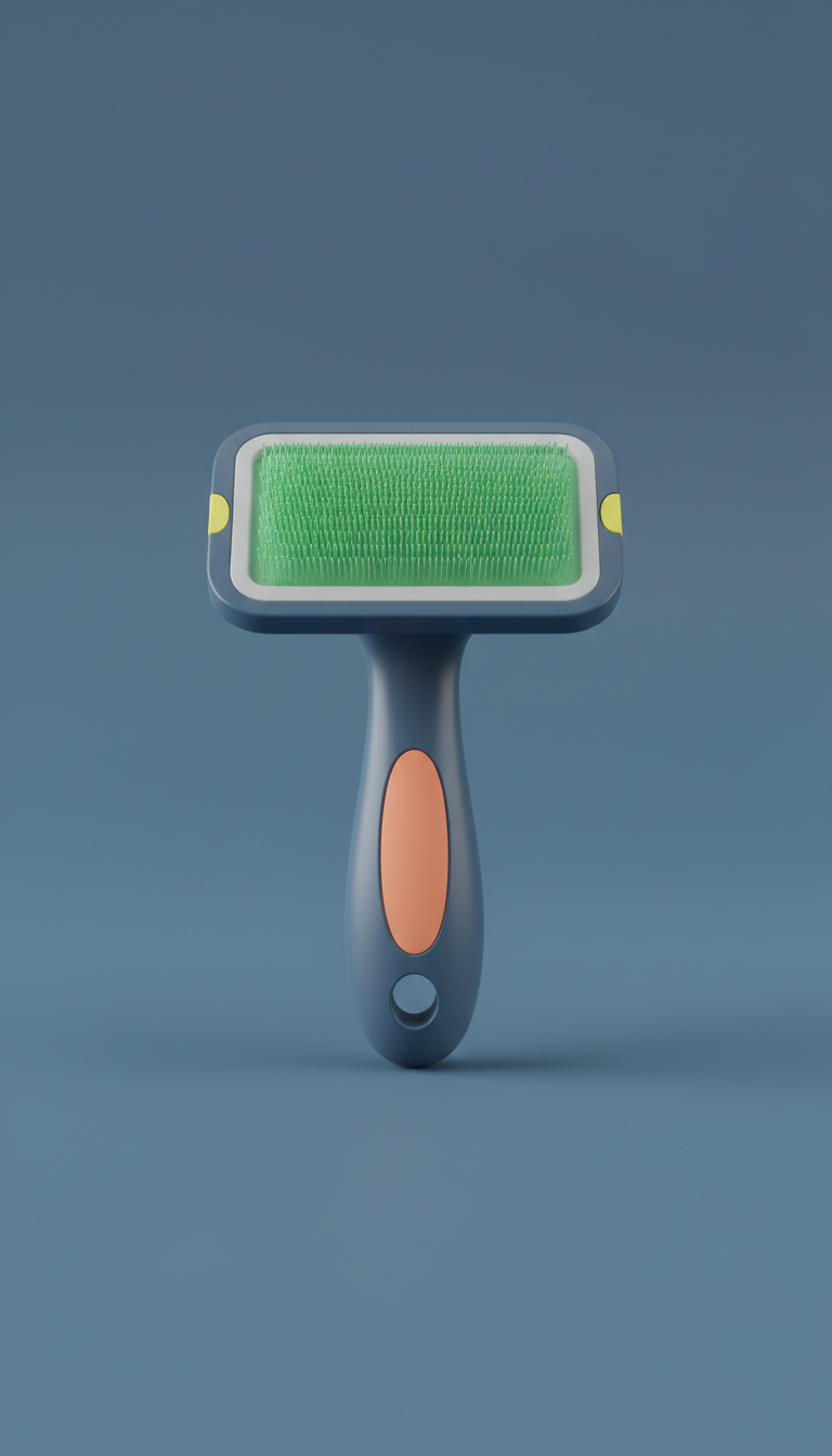 Cat grooming brush with flexible bristles